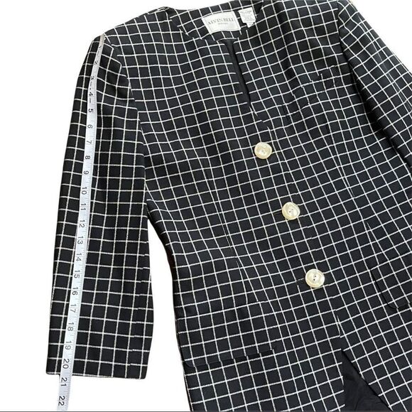 Alvin Bell New York Vintage B&W Plaid Blazer Size 10 - Picture 14 of 14